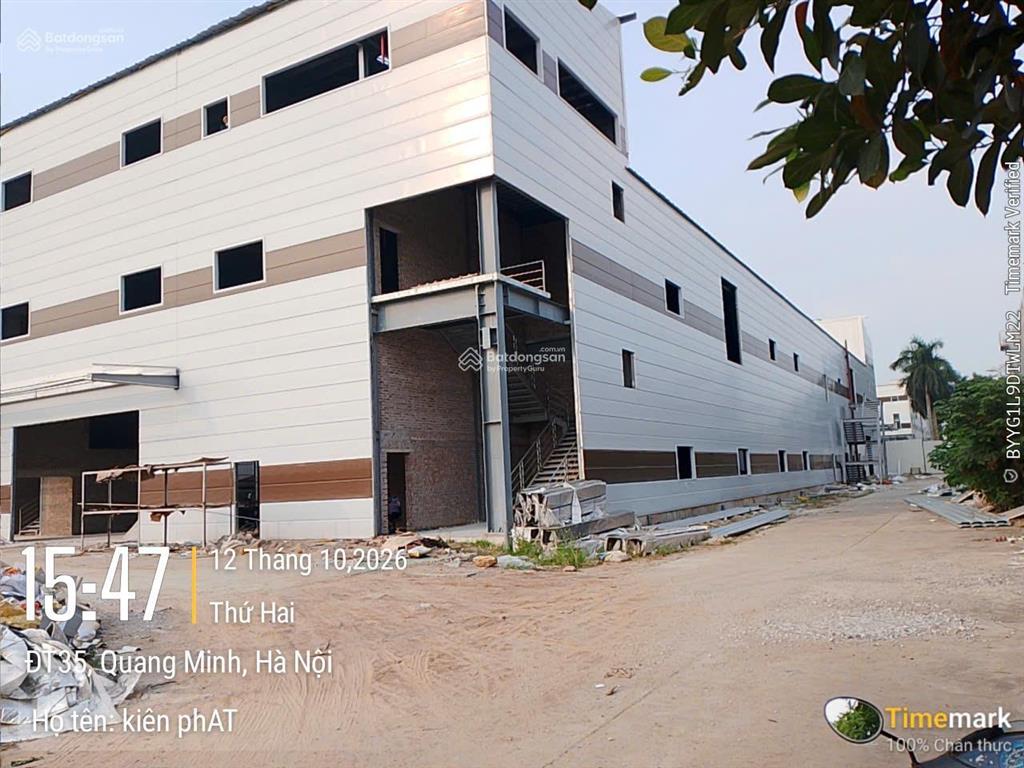 Cho thuê kho xưởng 12000m2 kcn quang minh, mê linh, hà nội, pháp lý chuẩn, pccc nghiệm thu hạng c