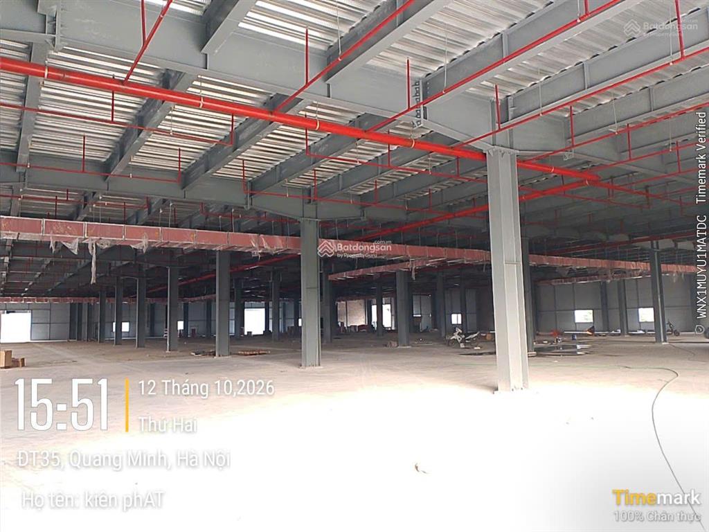 Cho thuê kho xưởng 12000m2 kcn quang minh, mê linh, hà nội, pháp lý chuẩn, pccc nghiệm thu hạng c