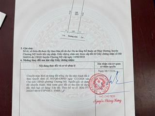Chính chủ gửi bán lô đất đẹp tdp thụy hương, phường chương mỹ, hà nội
