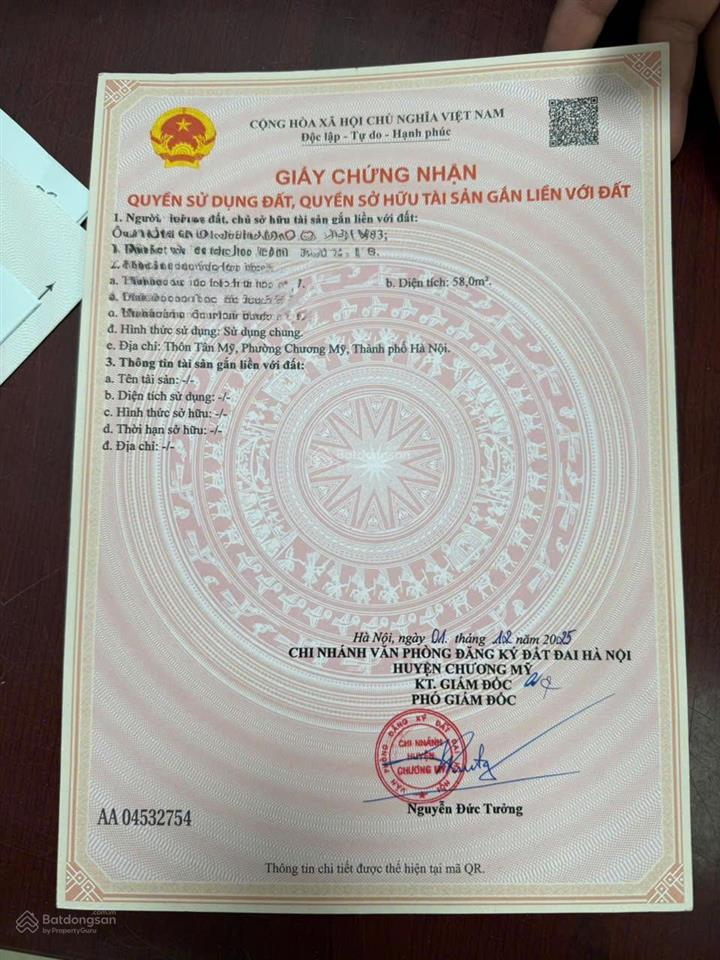 Chính chủ gửi bán lô đất đẹp tdp thụy hương, phường chương mỹ, hà nội