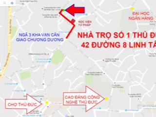 Nhà trọ máy lạnh 42 đường 8 linh tây, p linh xuân có gác, an ninh thoáng mát