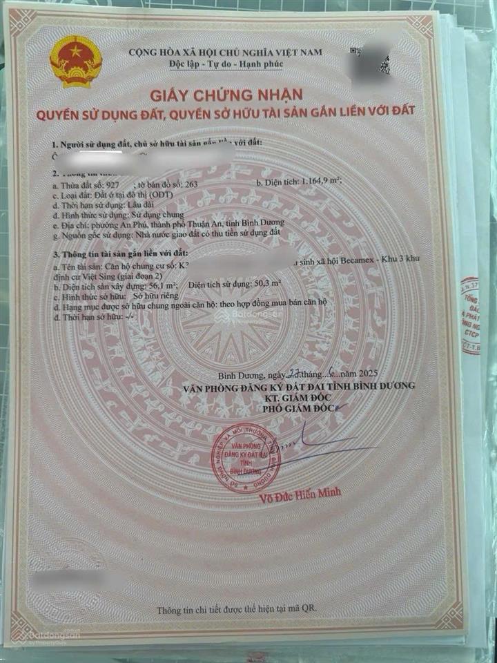 Bán căn hộ chung cư góc 2 phòng ngủ k3 becamex việt sing vsip 1,  0383 229 ***.
