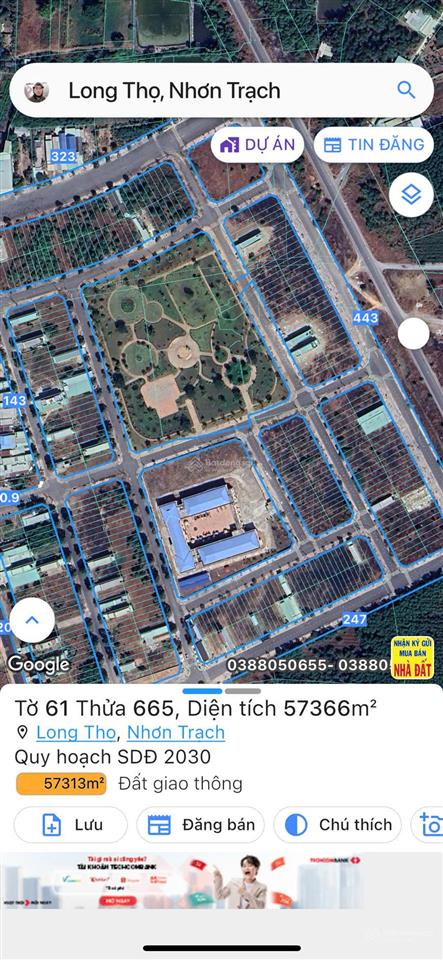 Cần bán lô góc cực hiếm tái định cư long thọ 159m2  lâu mới xuất hiện lô góc