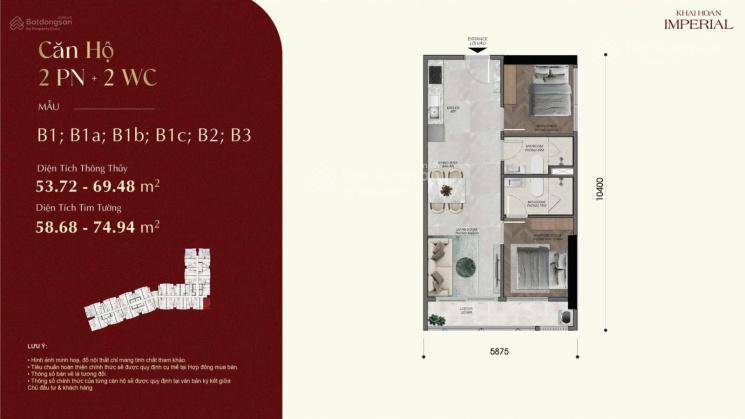 Bán ch 75m2, 2pn, 2wc tại khải hoàn imperial, 4,2 tỷ, bình dương