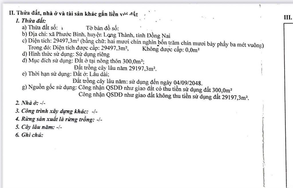 Bán đất tại đường phước bình, xã phước bình, long thành, đồng nai, 4.5 triệu/m2, tổng 29.497m2