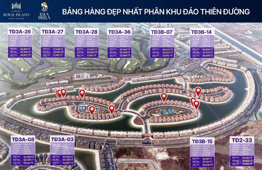 Vốn 7 tỷ quỹ 20 căn vip s.lập, đ.lập 200m2 ,450m2  4 tầng đảo thiên đườngisla bella c.khấu 30%