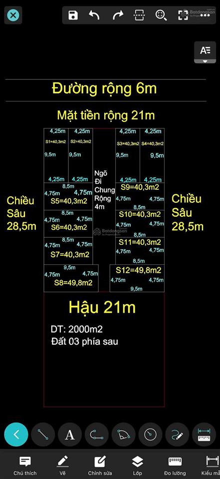 Bán đất 609m2  mt 21m  mặt đường 5m trực cát  sđcc  55,5tr/m2  sát vinhome, vinmec, aeon mall