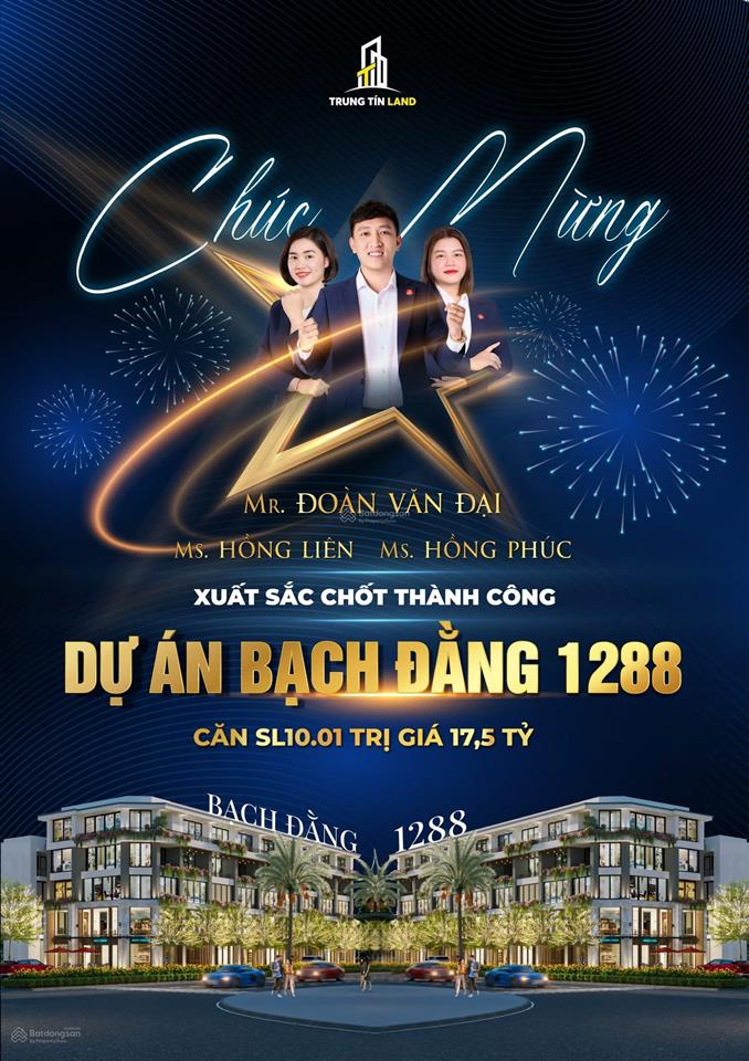 Căn góc vip đối diện vườn hoa 136m2  4 tầng tts 15,5 tỷ vốn hơn 5 tỷbạch đằng 1288 c.khấu 48%