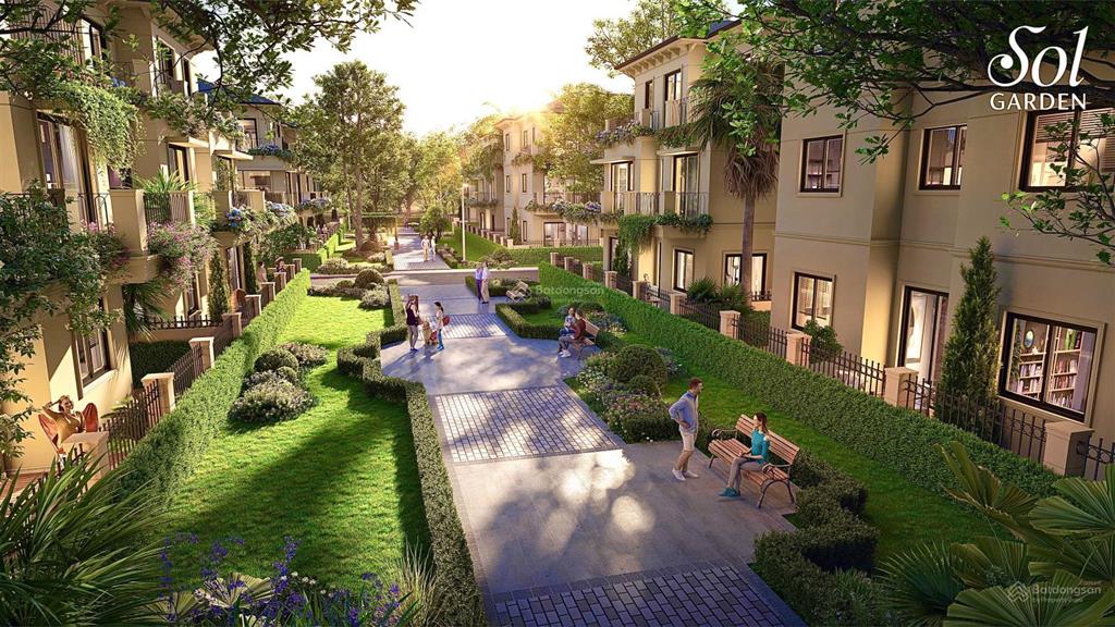 Căn ngoại giao đối diện vườn hoa 90m2 3t sol garden nam long mt 6m hơn 7tỷ đón cầu nguyễn trãi