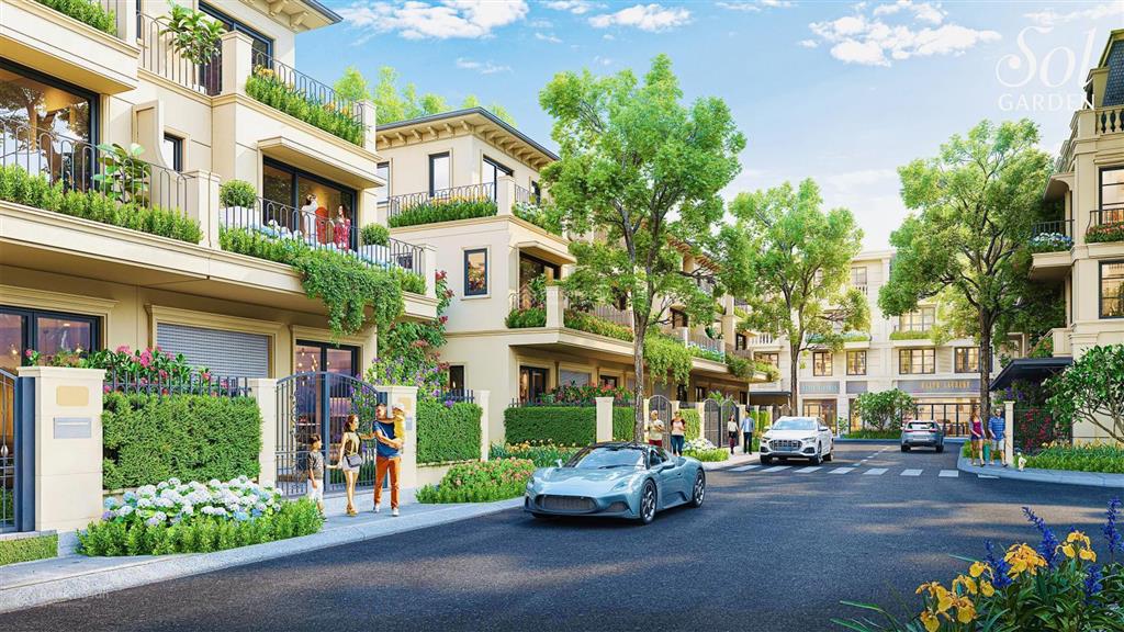 Căn ngoại giao đối diện vườn hoa 90m2 3t sol garden nam long mt 6m hơn 7tỷ đón cầu nguyễn trãi