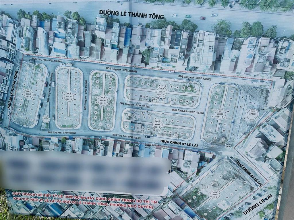 Bán đất lõi trung tâm 40,8m2 mt 4,8m đường 12m ô tô tránh  47 lê lai, nq  giá cực rẻ 97tr/m2 sđcc