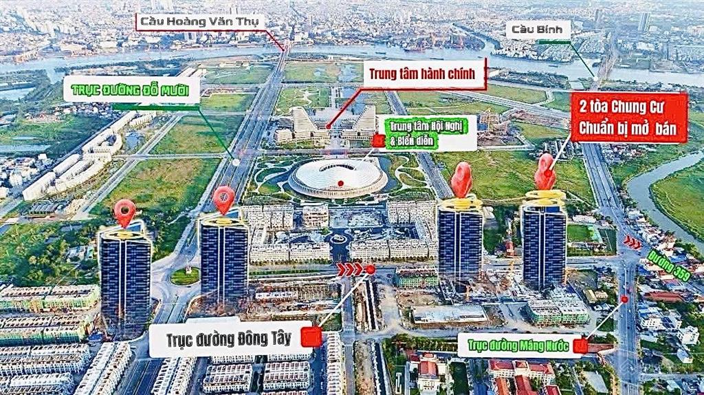 Căn góc, ngoại giao 70m2  2,5pn view pháo hoa tthc mới hp chỉ có 30 căn của hh2  h. huy new city