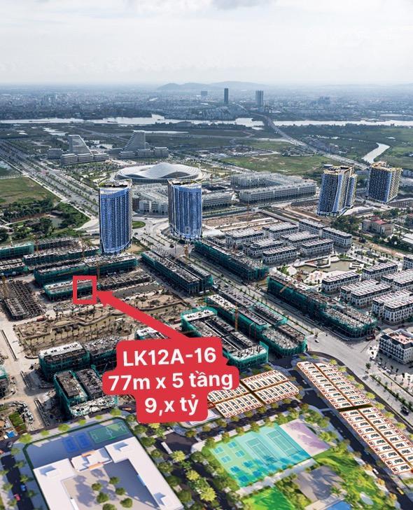 Bán căn lk12a  16 hoàng tử  dt 77mx5tầng  hơn 9 tỷ  chân 4 toà chung cư 33 tầng hoàng huy new
