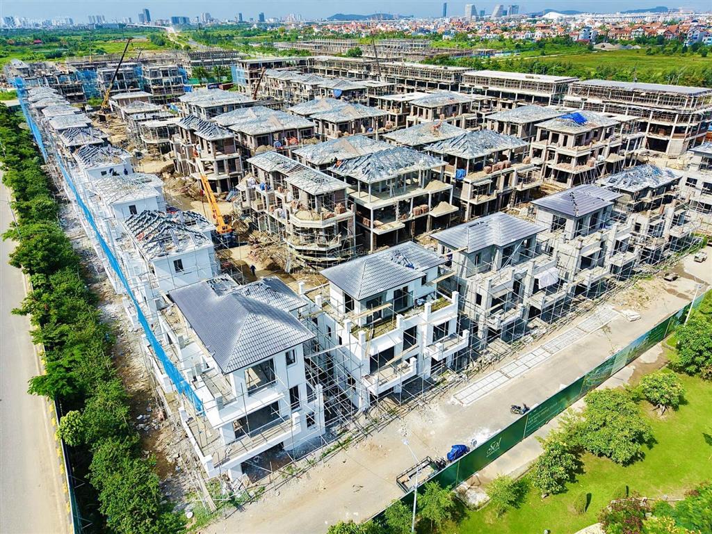 Biệt phủ vip đơn lập góc view sông 303m2  mt 16m  3 tầng, sol garden nam long đón cầu nguyễn trãi