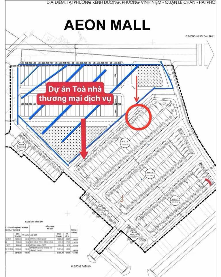 Dug 1 lô 72m2  mt 4,5m  tđc icc khu 5 vĩnh niệm đối diện night square & aone mall kdoanh sầm uất