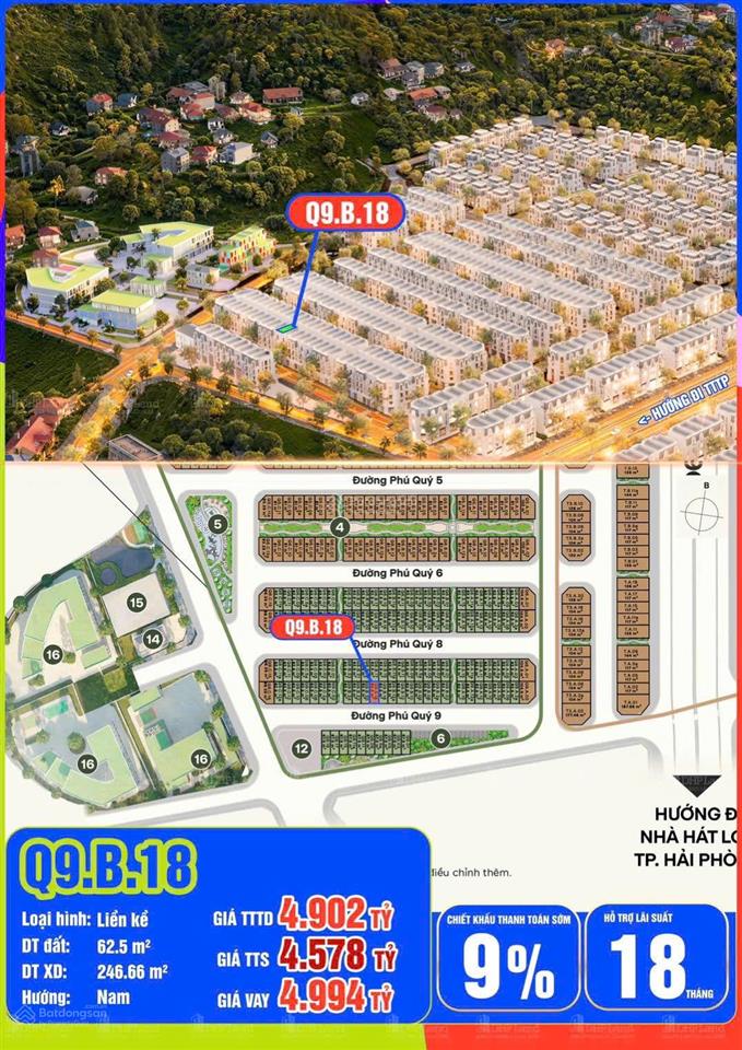 Vốn 2 tỷ quỹ căn vip 4 tầng 88m2 xẻ khe, view công viên, view chung cư vlasta núi đèo  thủy nguyên