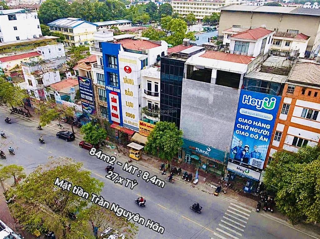 Mặt tiền 8,4m siêu đẹp mặt phố trần nguyên hãn, dt 84,4m2, 4tầng, vỉa hè 5m kdoanh sầm uất bâc 1 hp