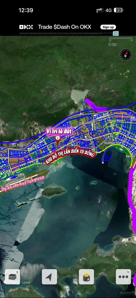 Đất bắc vân phong phân khu 8 mặt đường nguyễn huệ vuông vức gần dự án sân bay và kdt tu bông