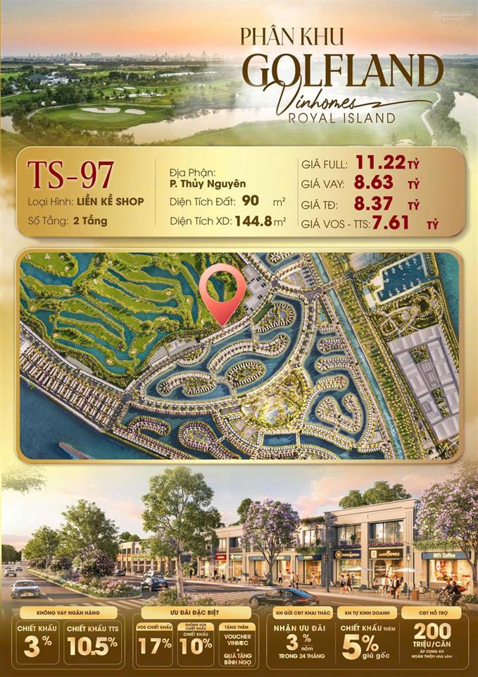 Shophouse giá 83tr/m2 giá tốt cạnh tranh vinhomes vũ yên