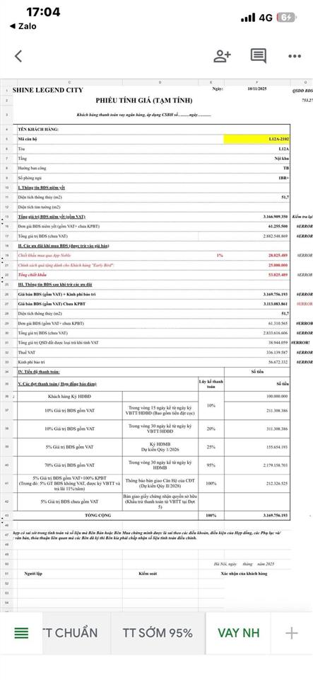 Bán cc sunshine legend city, 3 tỷ, 51,7m², 1pn, 1wc, chính chủ giá tốt