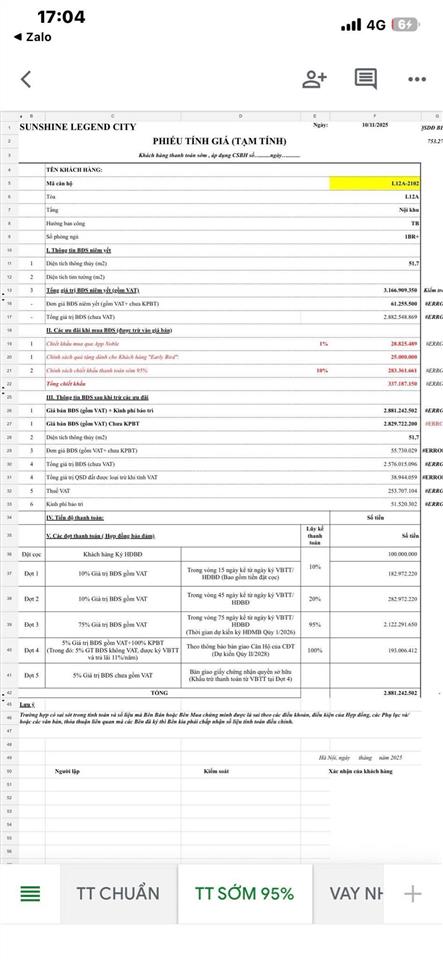 Bán cc sunshine legend city, 3 tỷ, 51,7m², 1pn, 1wc, chính chủ giá tốt