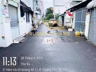 Kẹt tiền cần bán gấp căn nhà trọ đường 11, đang thu nhập 6tr/ tháng. dt 102m2 ngang 6m, shr.