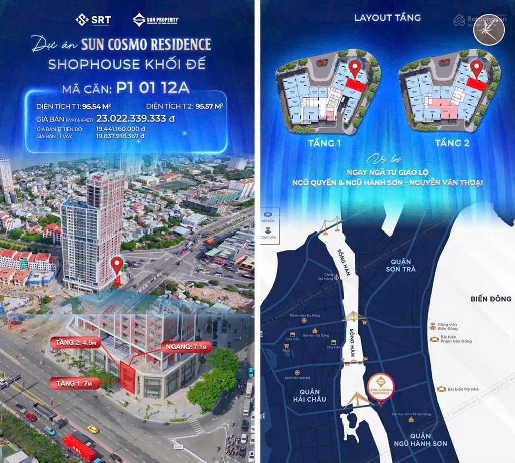 Cơ hội sở hữu shophouse khối đế hiếm có tại sun cosmo residence  sở hữu lâu dài