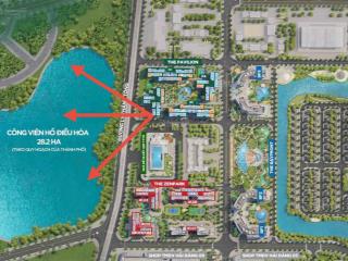 Căn 2pn góc 63m2 giá 4,42 tỷ pavilion view hồ 28,2ha thoáng sáng, full nội thất