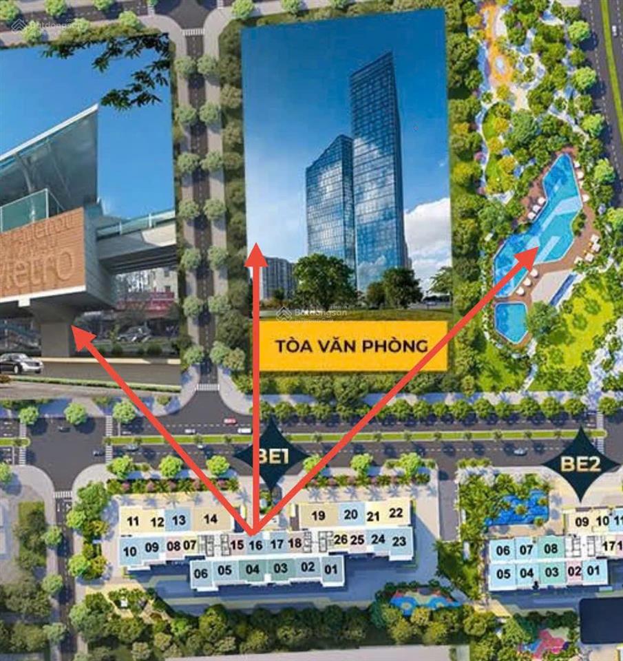 Bán căn 2pn 54.4m² giá 3,6 tỷ beverly tầng trung, view đẹp nhìn bể bơi & tòa văn phòng + ga metro