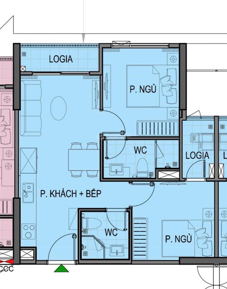Bán căn 2pn 54.4m² giá 3,6 tỷ beverly tầng trung, view đẹp nhìn bể bơi & tòa văn phòng + ga metro