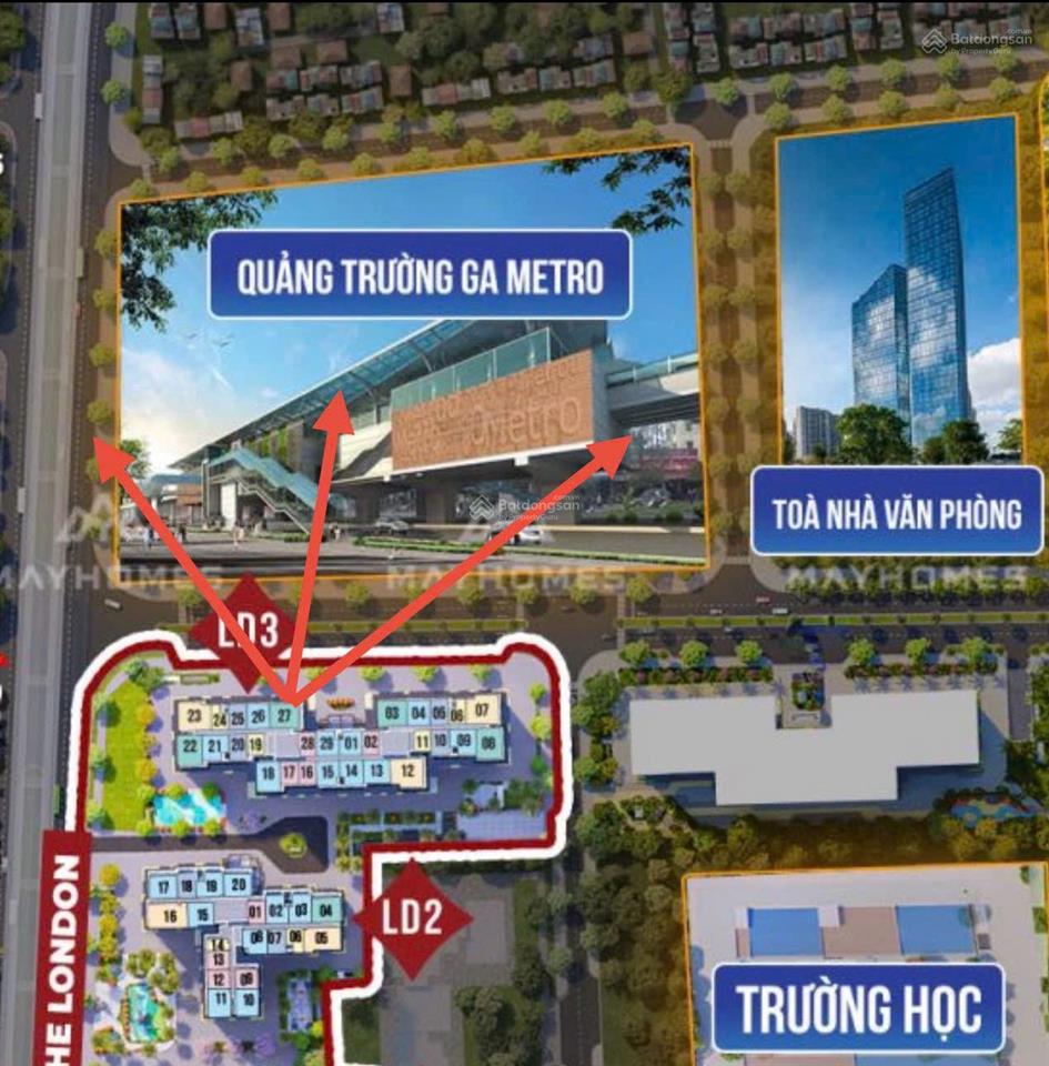 Cắt thẳng 300 triệu ptg 2pn + 1 76m2 giá 4,42 tỷ  view thoáng hướng mát giá tốt phân khu london