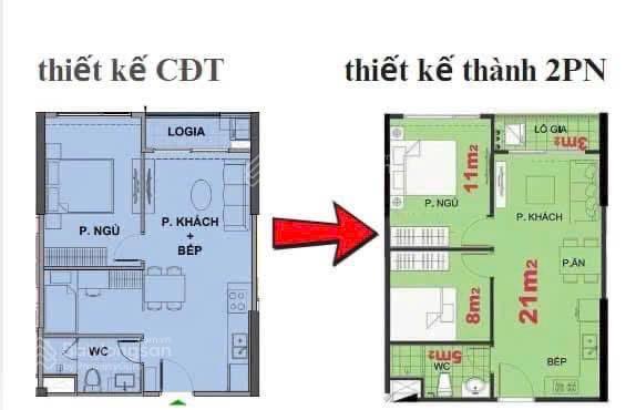 Bán căn 1pn+1 48m | full nội thất | đông nam | giá 2,68 tỷ 55tr/m  tầng trung view thoáng