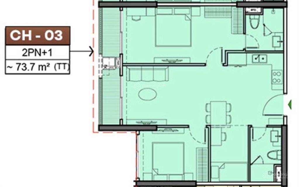 Căn hộ 2pn+1 75m2 giá 4,4 tỷ phân khu paris view thoáng, ngắm trọn thành phố hà nội