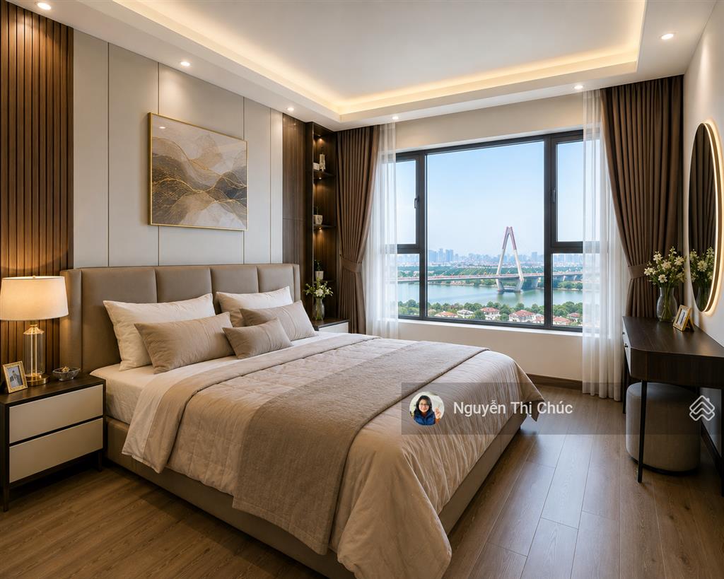 Căn hộ vườn đào tây hồ, 136m2 3pn, tầng trung, view cầu nhật tân, full nội thất, sổ lâu dài, 9,6 tỷ