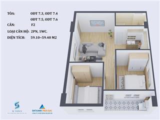 Căn hộ 2 ngủ 1 vệ sinh giá nhỉnh 1 tỉ