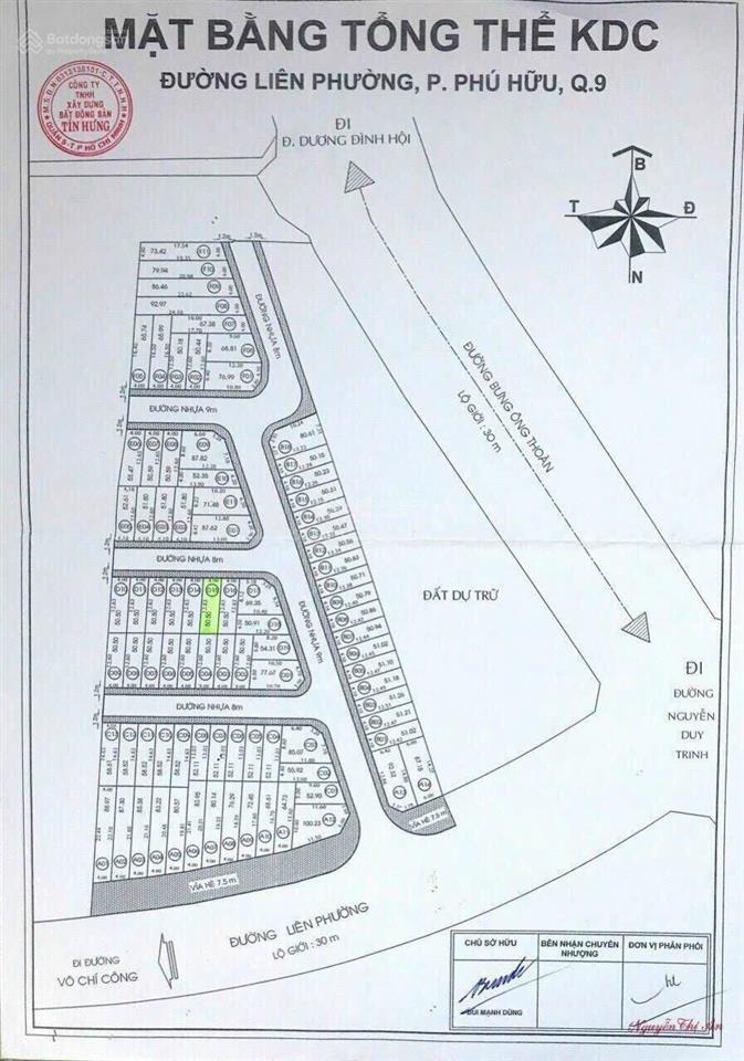 Bán đất mặt tiền đường liên phường gần lucasta khang điền, giá 13,8 tỷ.