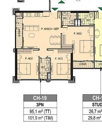 Chủ nhà cần tiền bán nhanh 3pn paris 95,1m2  chỉ ~61tr/m2  vốn vào khoảng 2,6 tỷ