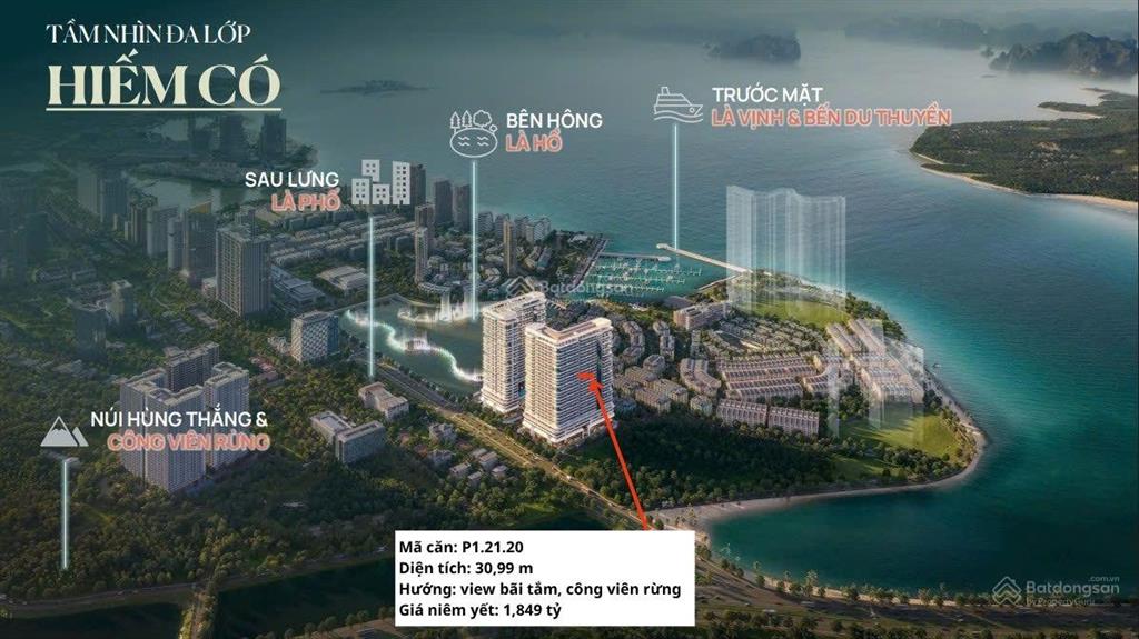 Bán chung cư view biển hạ long dự án prima bay  vay 0% 36 tháng  chiết khấu 18%  giá 1,4 tỷ/căn