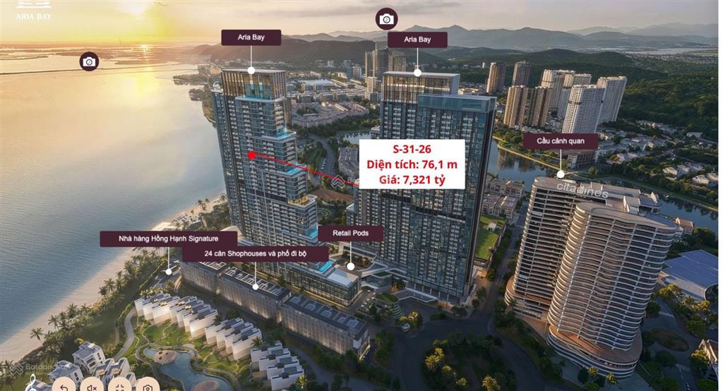 Bán căn 3pn đông nam aria bay hạ long  tầng cao  full nội thất  chiết khấu 19%