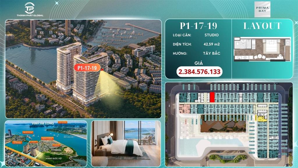 Nội bộ prima bay hạ long  view biển giá từ 1,5 tỷ/căn full giá  chiết khấu khủng 20%  có vay