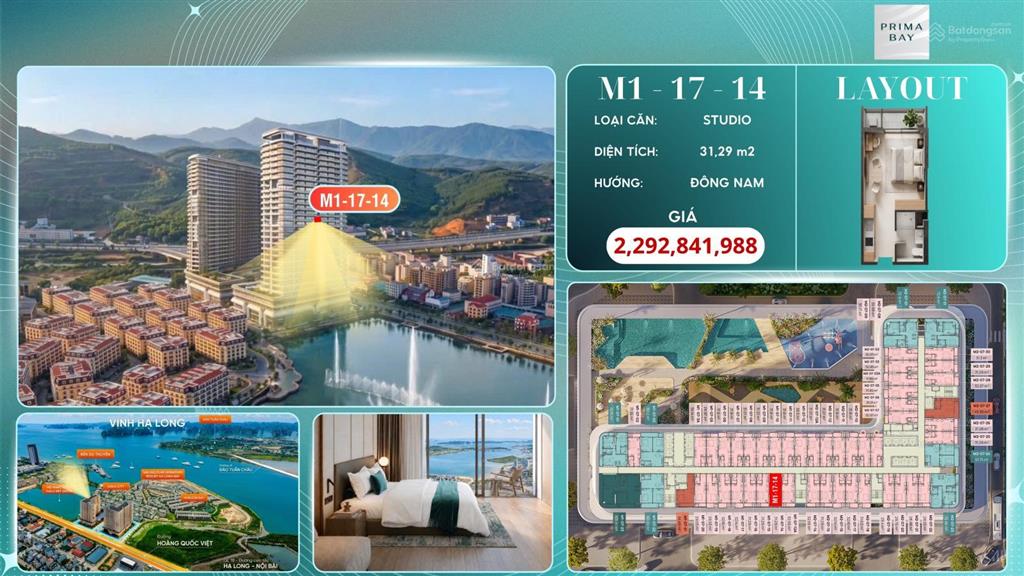 Nội bộ prima bay hạ long  view biển giá từ 1,5 tỷ/căn full giá  chiết khấu khủng 20%  có vay