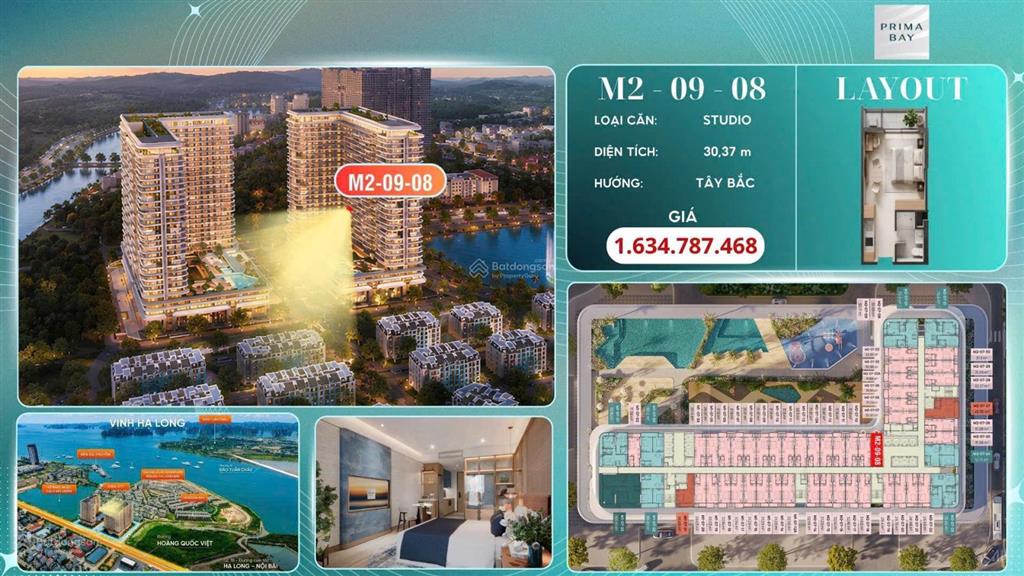 Bán căn studio view biển tầng trung prima bay hạ long  có vay ngân hàng  chiết khấu 20,5%