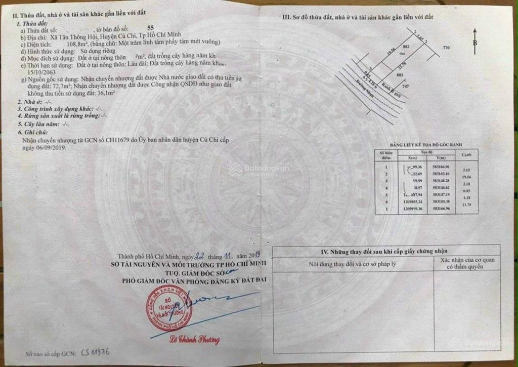 Hàng đẹp giá tốt bán siêu phẩm cực kỳ đẹp ngay đ. suối lội, củ chi. dt 108m², giá 1 tỷ 450, shr