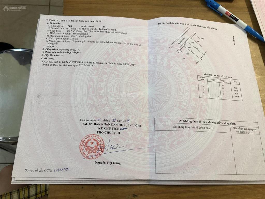 Bán 85m2 đất thổ cư ngay đ. suối lội, tân thông hội, củ chi. giá 950tr, sổ hồng riêng