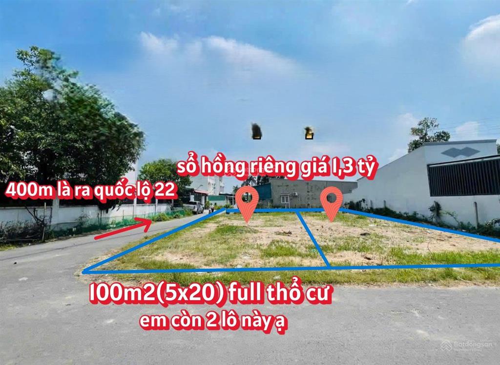 101m2 giá 1,3 tỷ ngay ngay gần kcn tây bắc, sổ hồng riêng view công viên