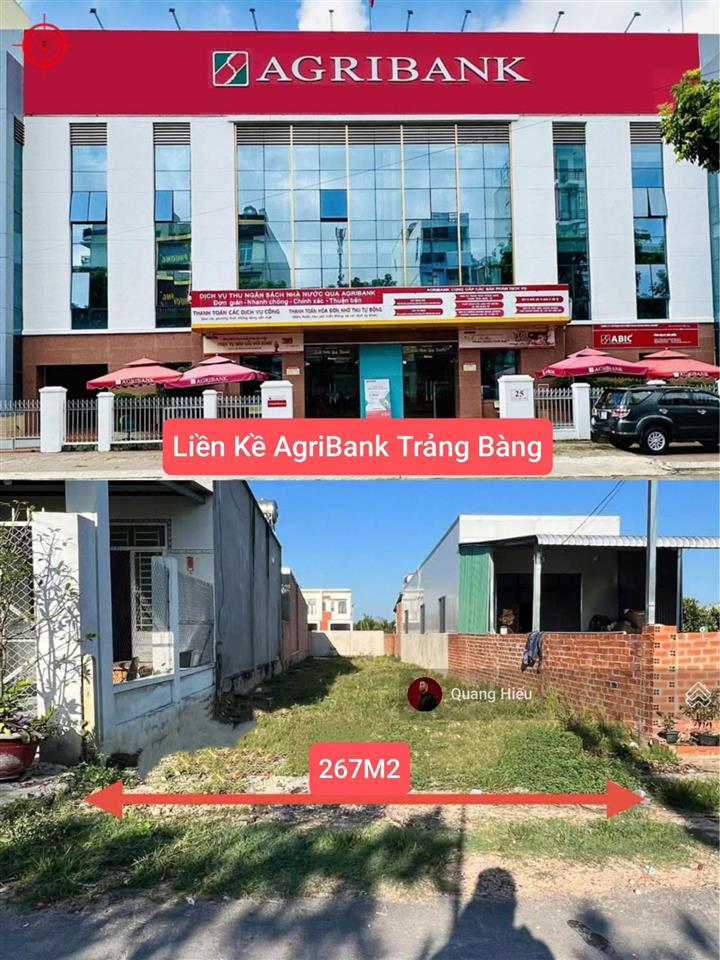 Bán lô đất 120m2 giá 600 triệu phường trảng bàng, gần agribank trảng bàng, sổ riêng