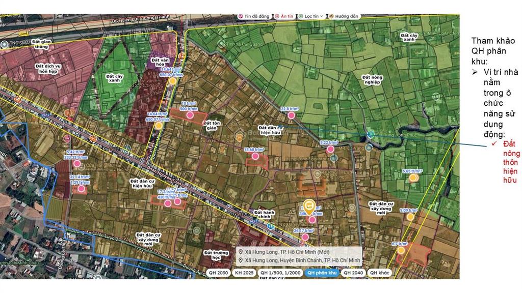 Bán đất sổ 2025 đoàn nguyễn tuấn ở hưng long 105.4m2  tin xác thực  hẻm ô tô thông 2 hướng 2 tỷ
