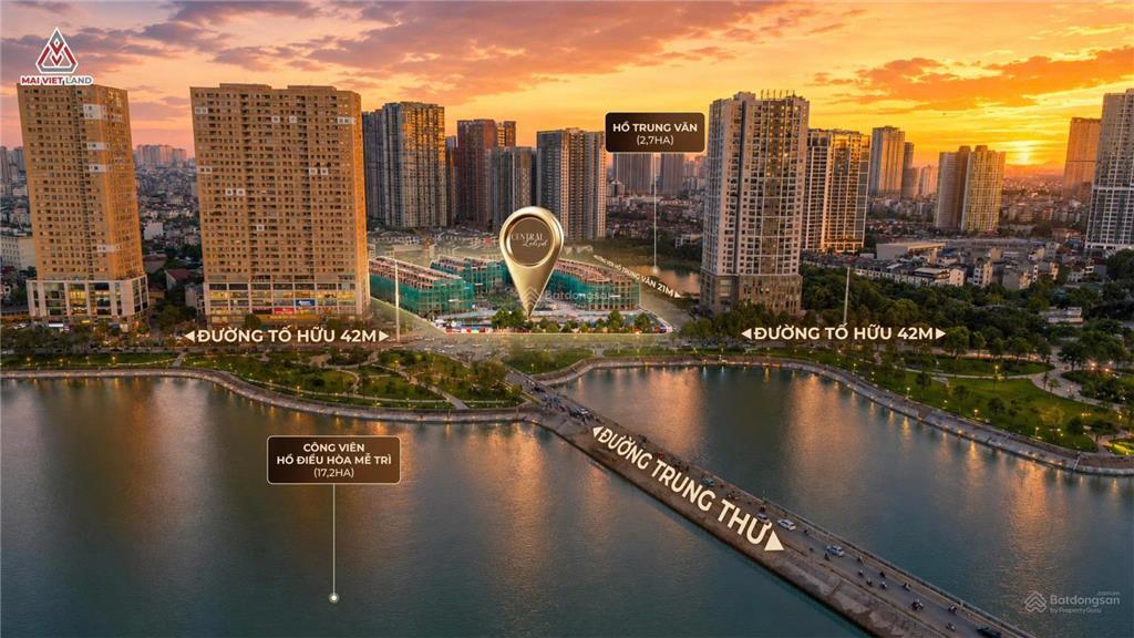 Có sổ đỏ  liền kề "view hồ" central lakeside mỗ lao  an cư đẳng cấp trung tâm phía tây