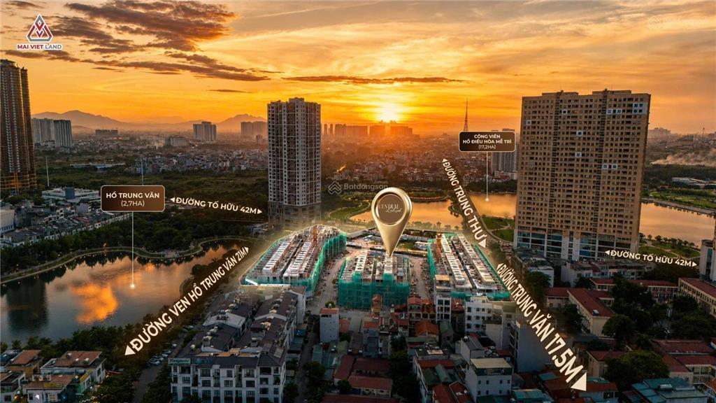 Có sổ đỏ  liền kề "view hồ" central lakeside mỗ lao  an cư đẳng cấp trung tâm phía tây