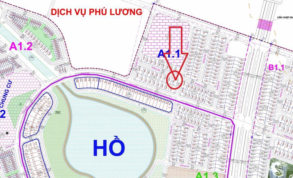 Bán lô góc biệt thự, gần hồ, khu a1.1, vị trí kinh doanh tốt gần trung tâm thương mại